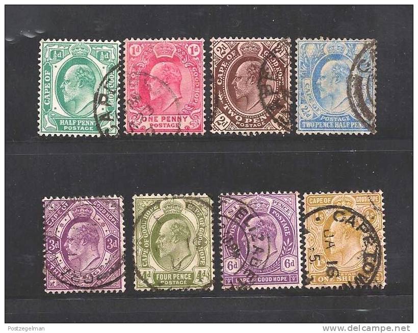 SOUTH AFRICA CAPE OF GOOD HOPE 1902 Used Stamp(s) Edward VII Serie Not Complete 65=72 - Cabo De Buena Esperanza (1853-1904)