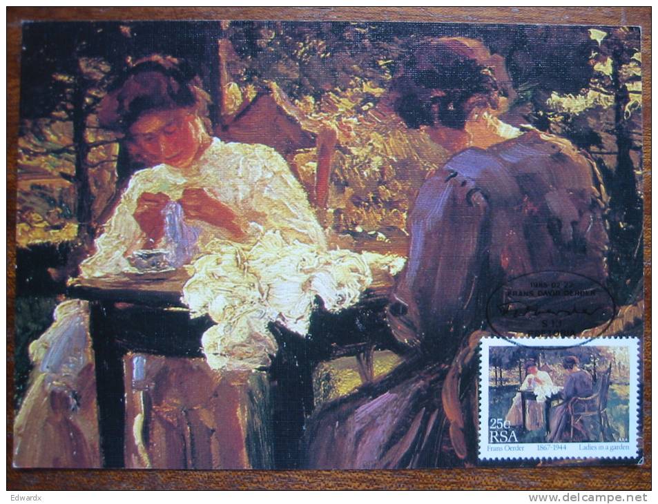 Oerder, Frans David  Ladies In A Garden  Pretoria Art Postcard - Peintures & Tableaux