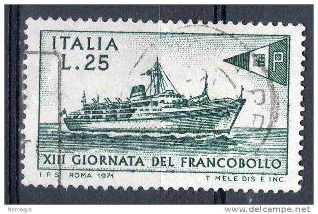 1971  GIORNATA DEL FRANCOBOLLO Lire 25 USATO SASS. 1163 - 1961-70: Usati