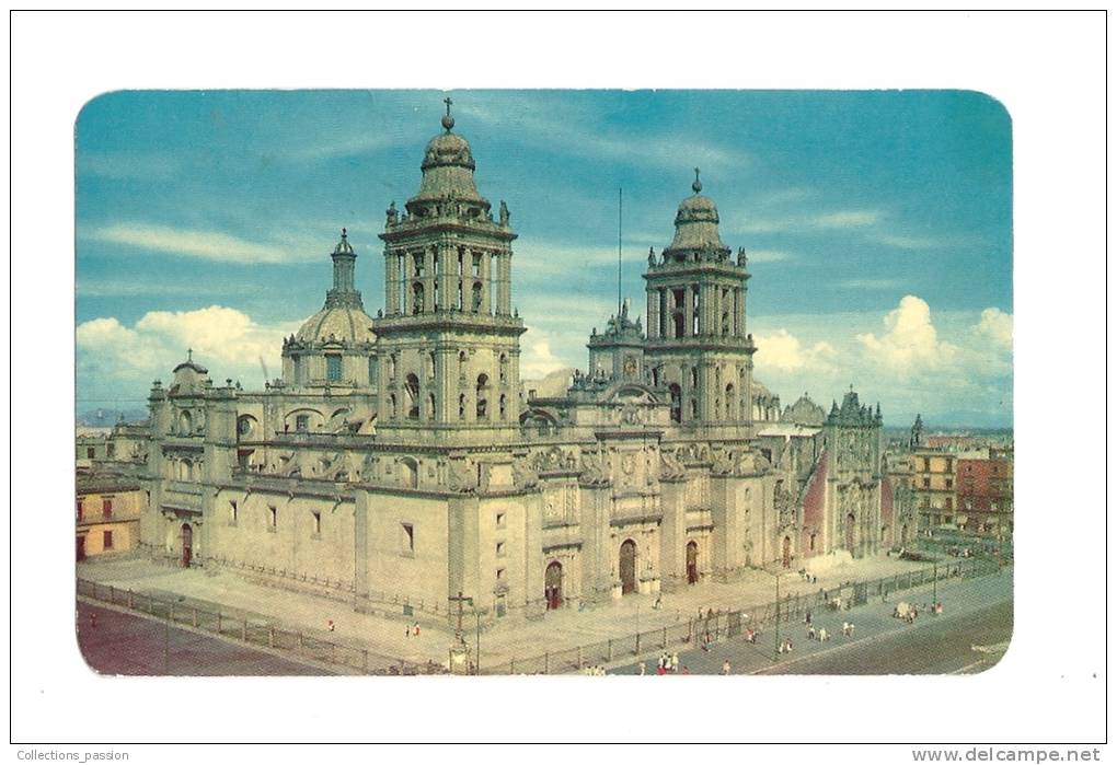 Cp, Mexique, Mixico, La Catedral, Voyagée 1960 - Mexico