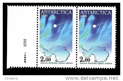 Superb Antarctica Post Joined Pair With Color Lights And Sheet Number 2006.* - Other & Unclassified