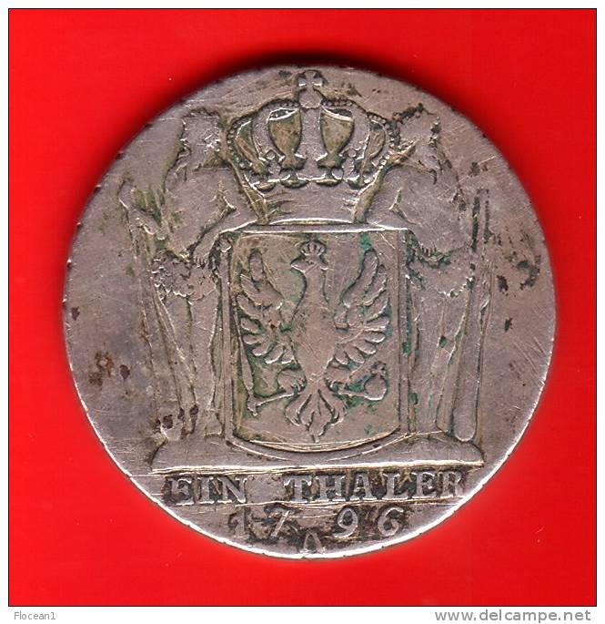 ****  ALLEMAGNE - GERMANY - PRUSSIA - THALER 1796 A FRIEDRICH WILHELM - ARGENT **** EN ACHAT IMMEDIAT !!! - Taler & Doppeltaler