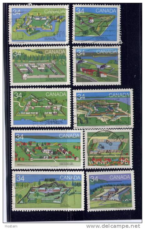 CANADA, 1985, USED, #1050-9,   Forts, USED   Wysiwyg - Oblitérés