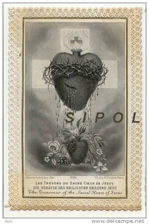 Les Trésors Du Sacré Coeur De Jésus 7.5 X 11.5 Cm ( Bouasse Lebel 2063  Paris ) - Images Religieuses