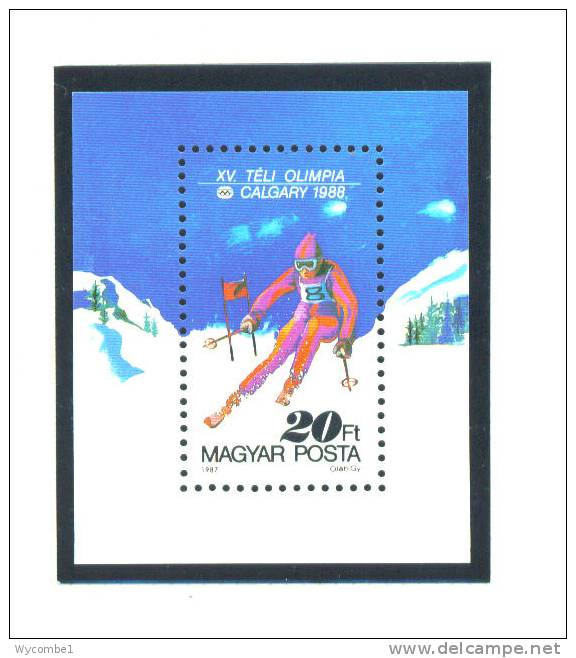 HUNGARY  -  1987  Winter Olympics  Miniature Sheet  UM - Ongebruikt