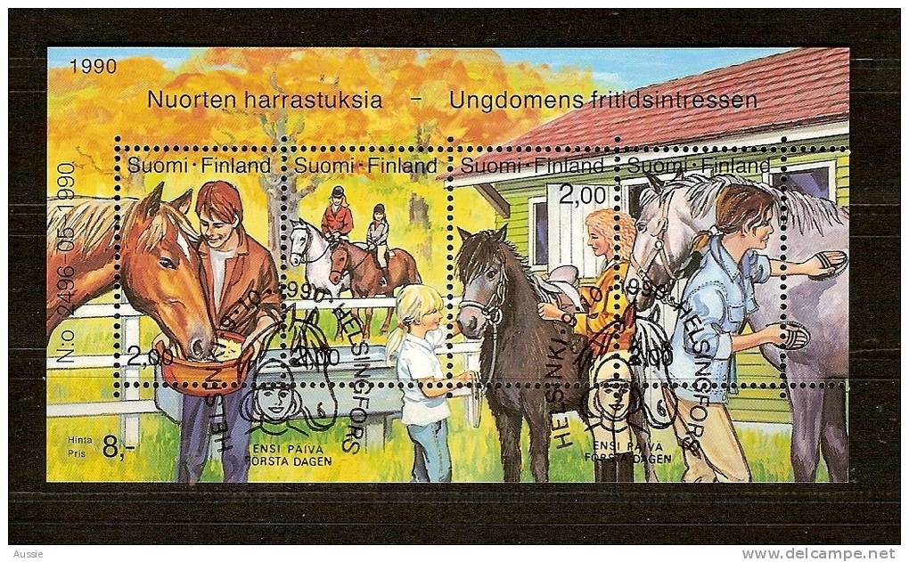Finlande Finland Suomi 1990 Yvertn° Bloc 6 (°) Used Cote 5,50 Euro Faune Chevaux Paarden - Hojas Bloque