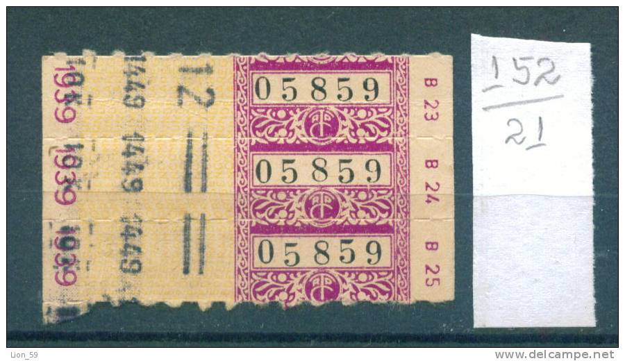 21K152 // 3 Tickets Billets TRAM Tramway PARIS De La TCRP En 1939 Coll Schnabel France Frankreich Francia - Europa