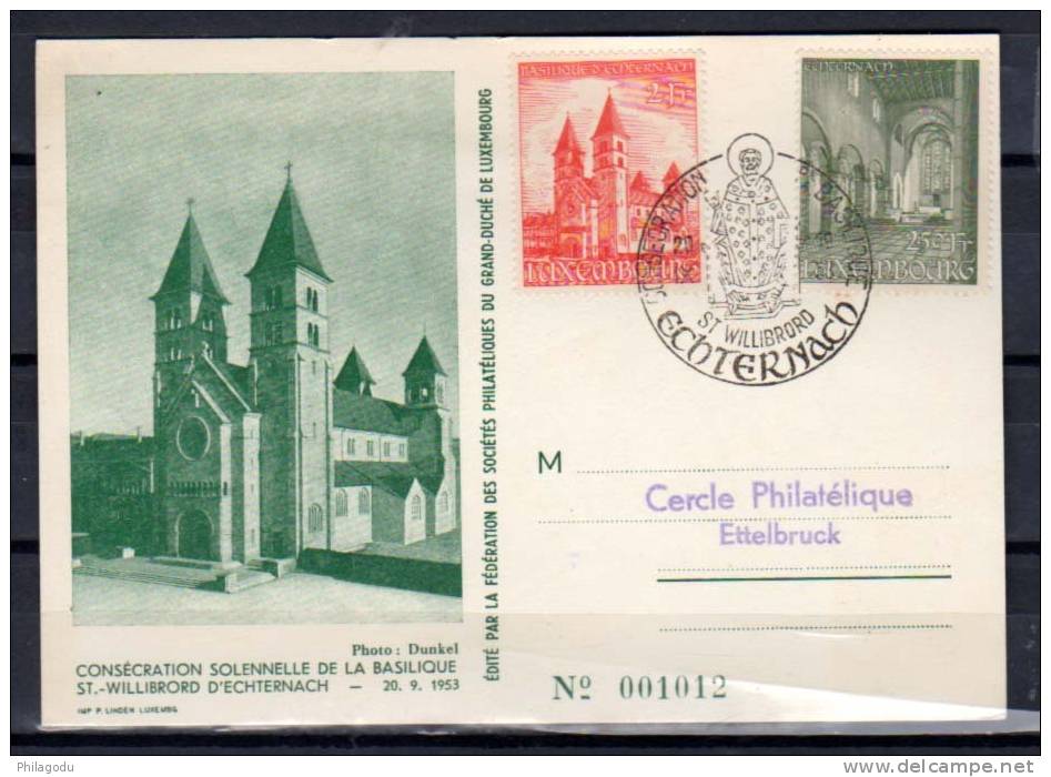 FDC, Basilique D’Echternach, 473 / 474, Cote 65 €, - FDC