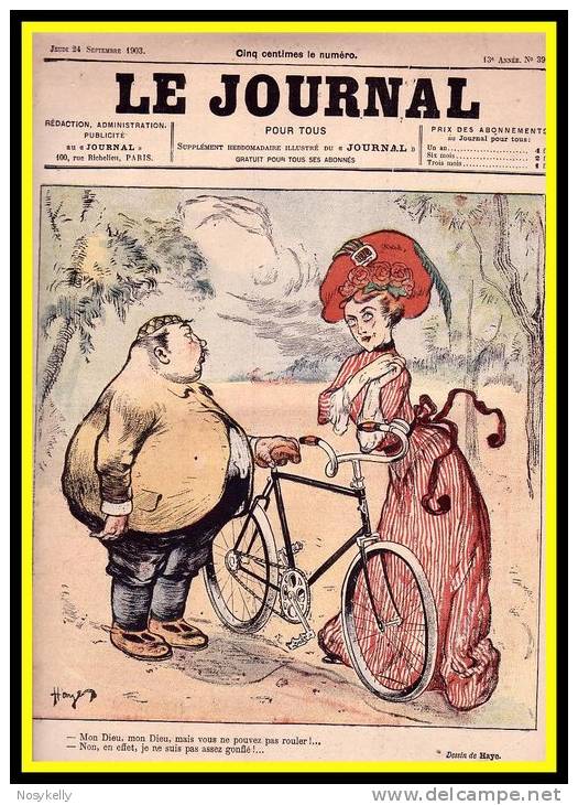 Humour -  1903  -   Le Journal N°39   -  Illustrateur    HAYE - 1900 - 1949
