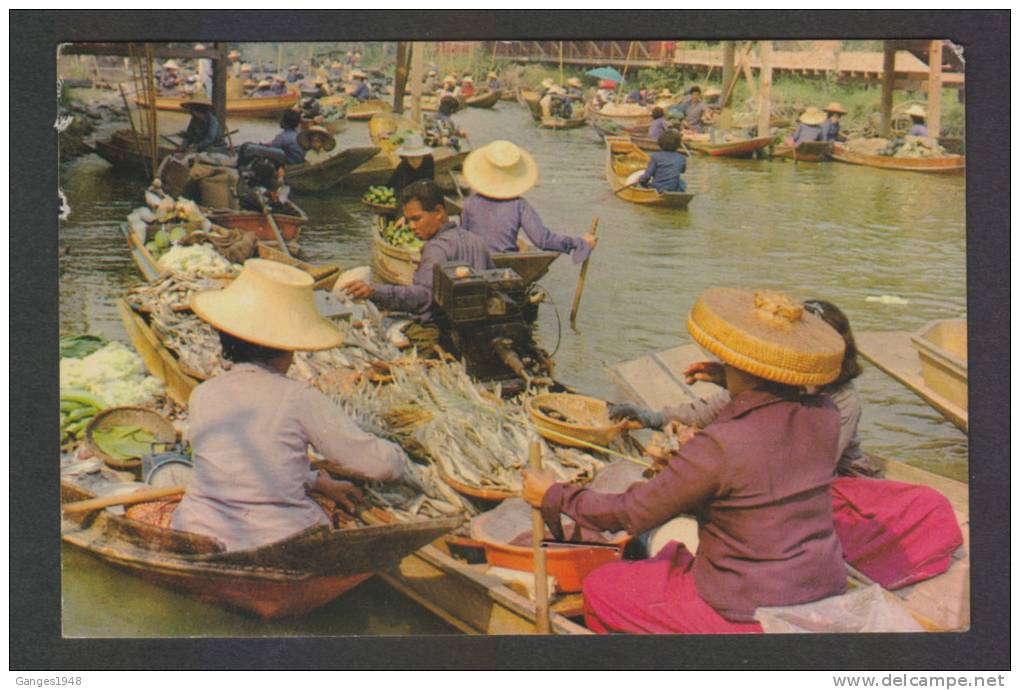 THAILAND  FLOATING FOOD MARKET  MAILED POST CARD To India #29104 - Food