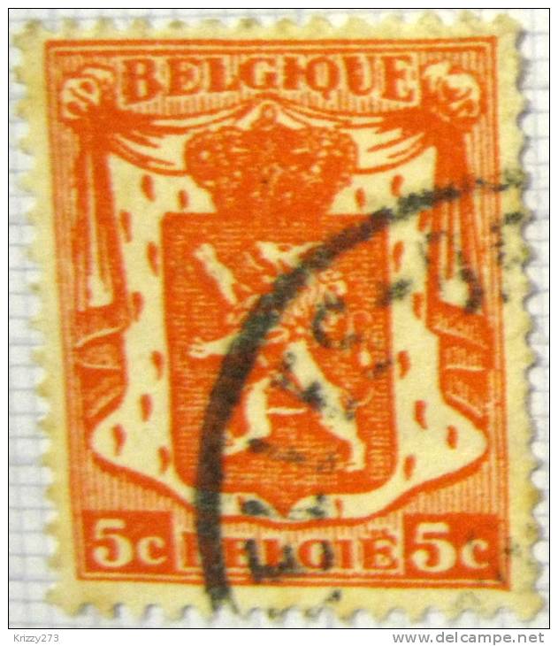 Belgium 1936 Heraldic Lion 5c - Used - 1929-1937 Lion Héraldique