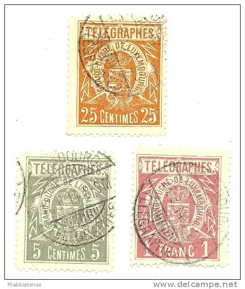 1883 - Lussemburgo 1 + 2 + 4 Telegrafo    ---- - Telegrafi