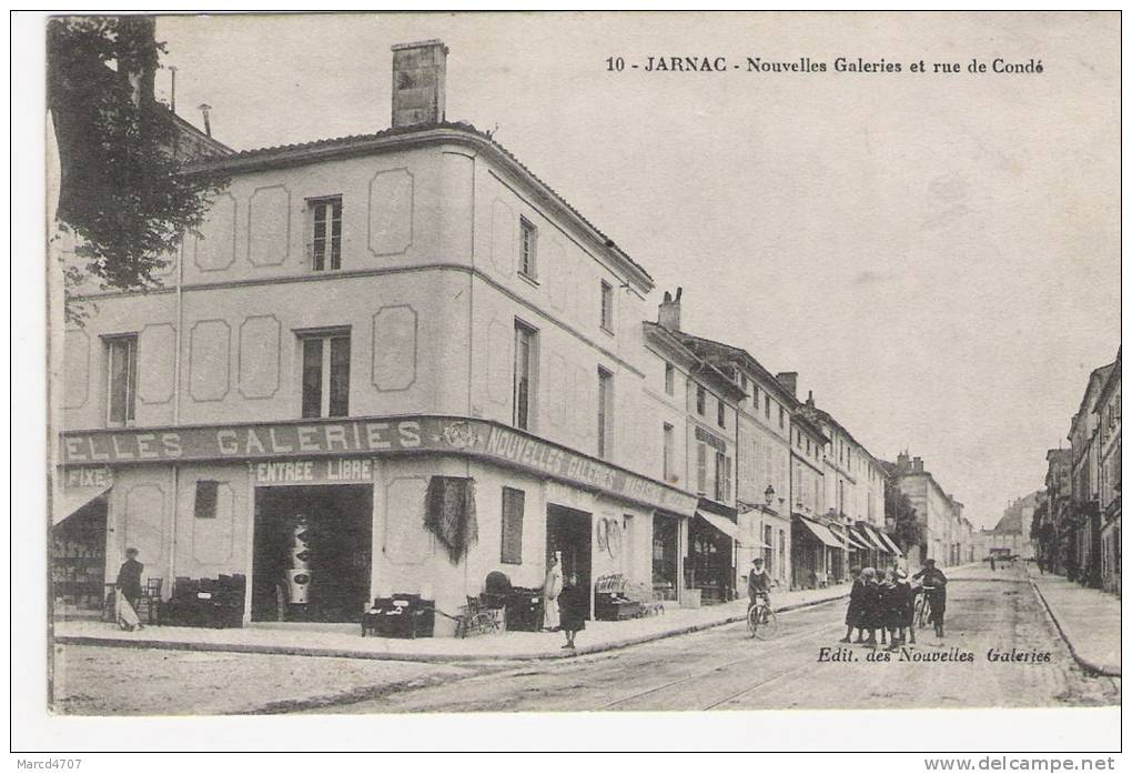 JARNAC 16 Charente Nouvelles Galeries Et Rue De Condé Véritable CPA - Jarnac