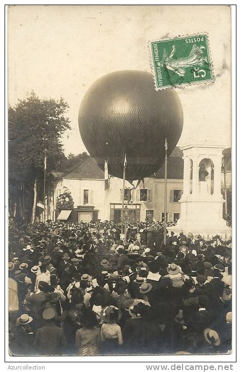 CPA PHOTO DEPART DE BALLON - Luchtballon