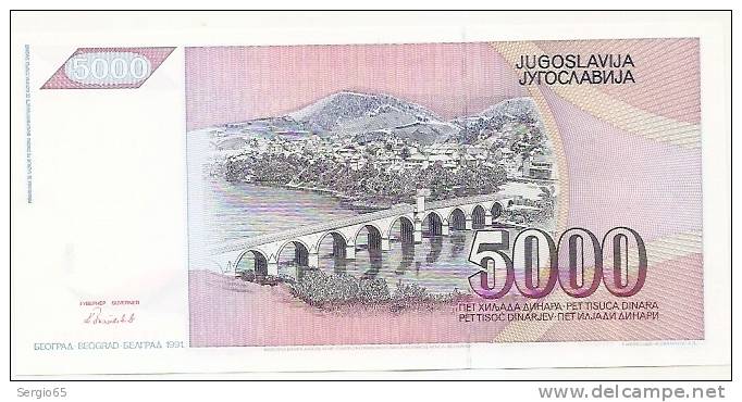 5 000 Din - 1991 - Jugoslawien