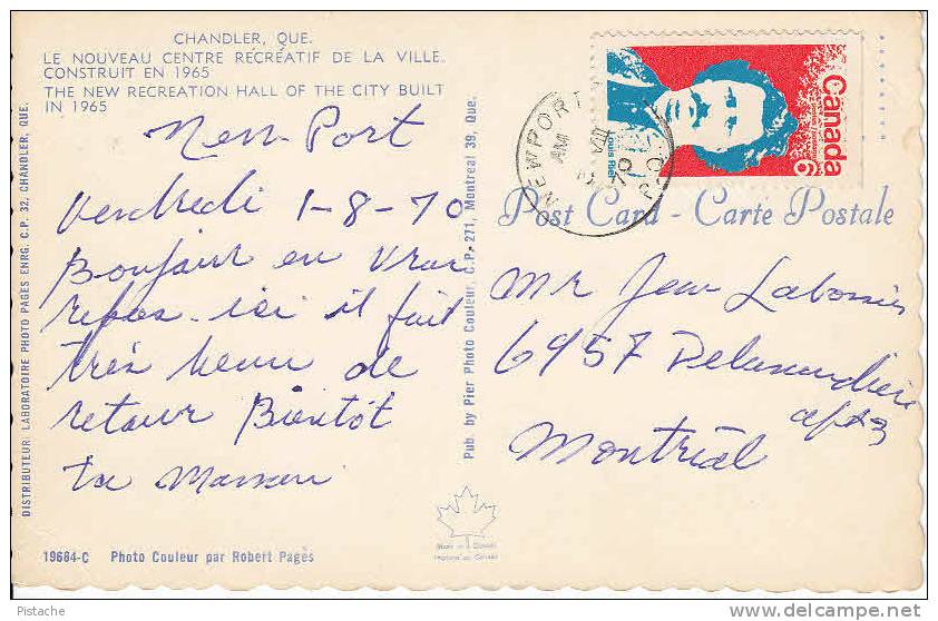 Chandler Gaspésie Gaspe Québec P.Q. - Centre Récréatif - Stamp & Postmark 1970 - 2 Scans - Other & Unclassified