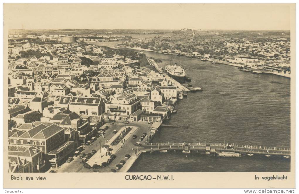 BELLO SCORCIO PANORAMICO DI CURACAO. CARTOLINA ANNI '30 - '40 - Curaçao