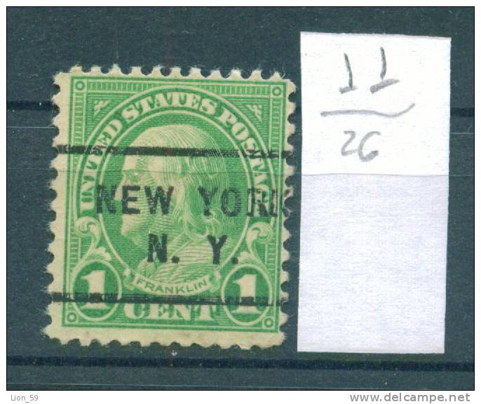 26K11 // NEW YORK N.Y. - Counties New York  - Precancel, Preo, Vorausentwertung,United States Etats-Unis USA - Vorausentwertungen