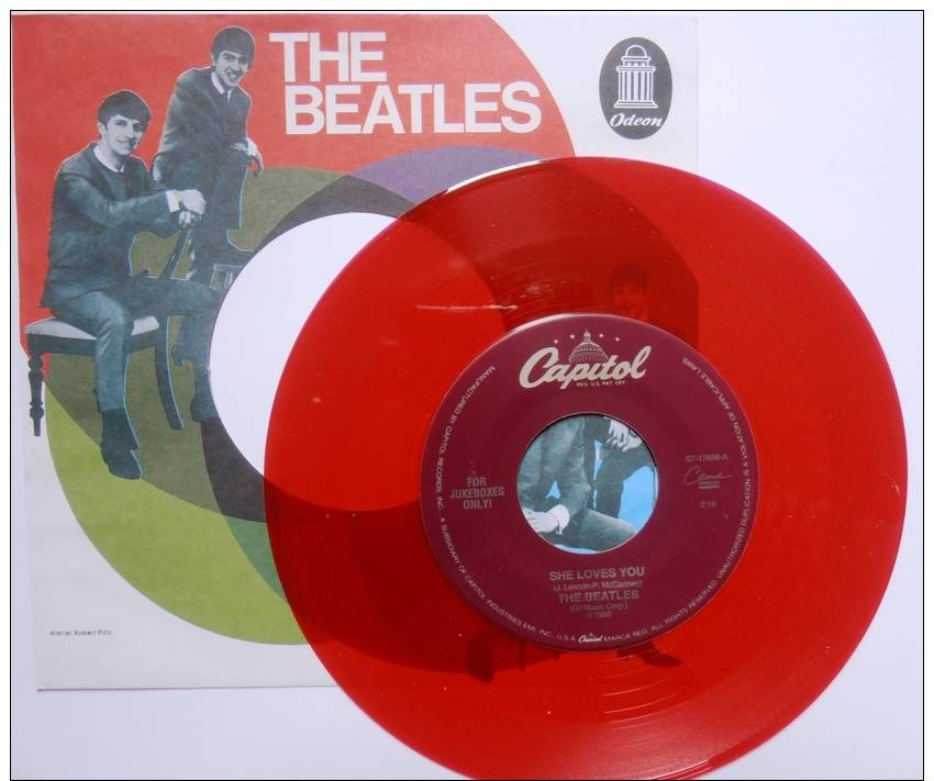 BEATLES Sp JUKE BOX USA - Vinyle Rouge  - *SHE LOVES YOU +1* - Collectors