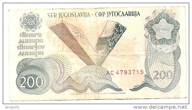 200 Din - 1990 - Yougoslavie