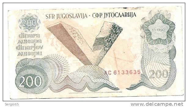 200 Din - 1990 - Yougoslavie