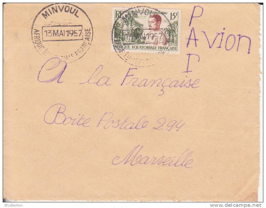 MARCOPHILIE - MINVOUL ( Petit Bureau ) GABON - 1957 - COLONIES - A.E.F - N°230 - AVION - LETTRE - Autres & Non Classés