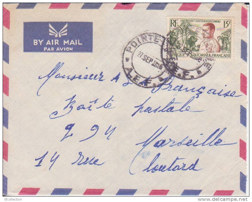 Congo,Pointe Noire,1956,colonies,AEF,l Ieutenant Gouverneur Cureau,n°230 Sur Lettre - Briefe U. Dokumente