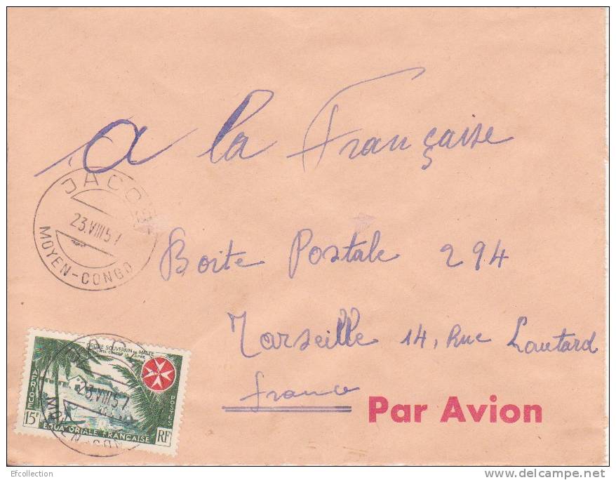 Congo,Jacob,1957,Colonies ,AEF,ordre  Souverain De Malte Et Lutte Contre La Lépre,n°237 Sur Lettre - Briefe U. Dokumente