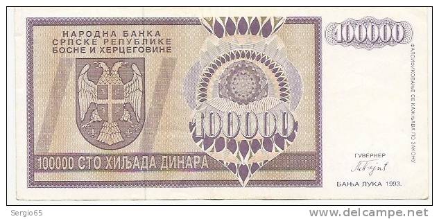 REPUBLIKA SRPSKA - 100 000 DIN - 1993. - Bosnien-Herzegowina