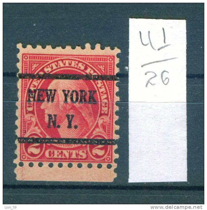 26K41 // NEW YORK N.Y. - Counties New York - Precancel, Preo, Vorausentwertung,United States Etats-Unis USA - Precancels