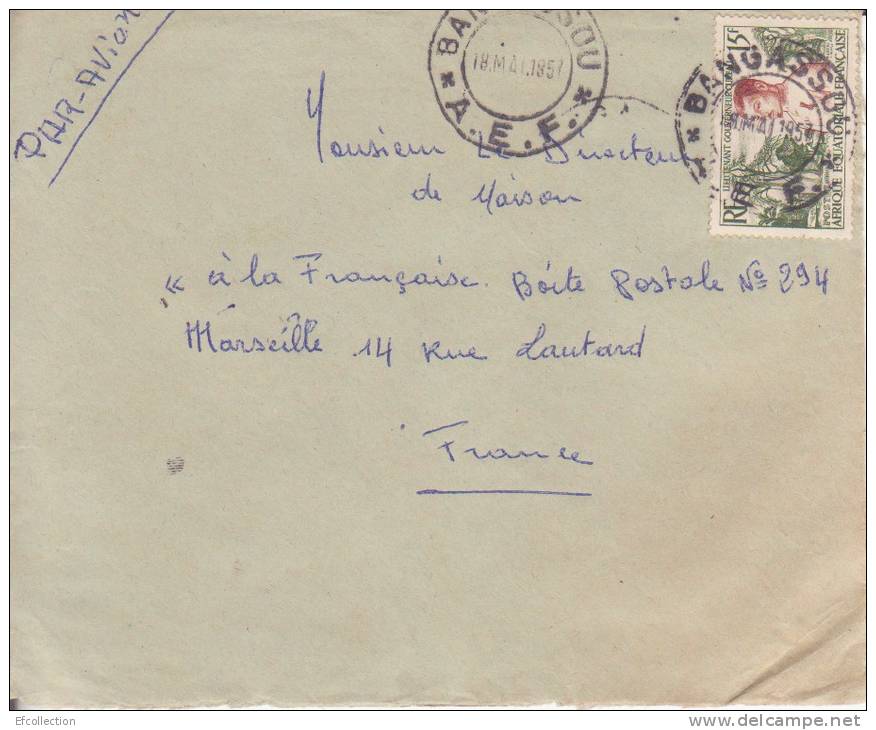 BANGASSOU - OUBANGI CHARI - 1957 - A.E.F - COLONIES FRANCAISES - Lieutenant Gouverneur Cureau,lettre - Other & Unclassified