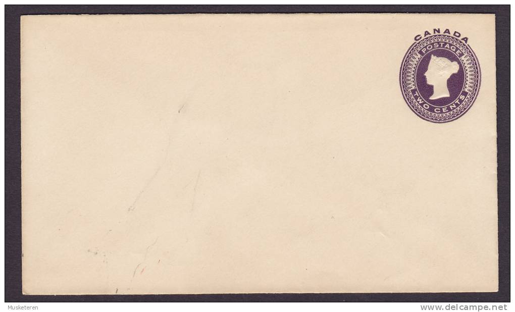 Canada Postal Stationery Ganzsache Entier TWO CENTS Queen Victoria Cover - 1860-1899 Reinado De Victoria