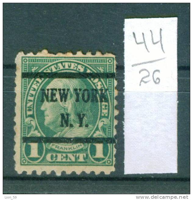 26K44 // NEW YORK N.Y. - Counties New York - Precancel, Preo, Vorausentwertung,United States Etats-Unis USA - Vorausentwertungen