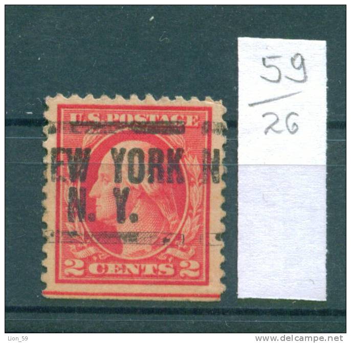 26K59 // NEW YORK N.Y. - Counties New York - Precancel, Preo, Vorausentwertung,United States Etats-Unis USA - Precancels