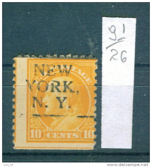 26K91 // NEW YORK N.Y. - Counties New York - Precancel, Preo, Vorausentwertung,United States Etats-Unis USA - Precancels