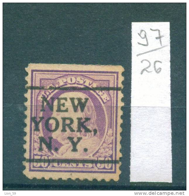 26K97 // NEW YORK N.Y. - Counties New York - Precancel, Preo, Vorausentwertung,United States Etats-Unis USA - Precancels