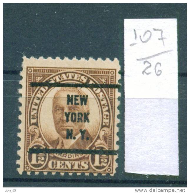 26K107 // NEW YORK N.Y. - Counties New York - Precancel, Preo, Vorausentwertung,United States Etats-Unis USA - Precancels