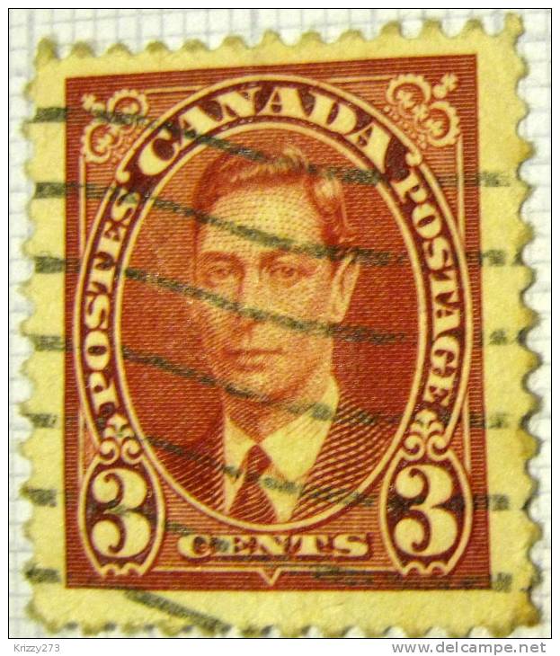 Canada 1937 King George VI 3c - Used - Used Stamps