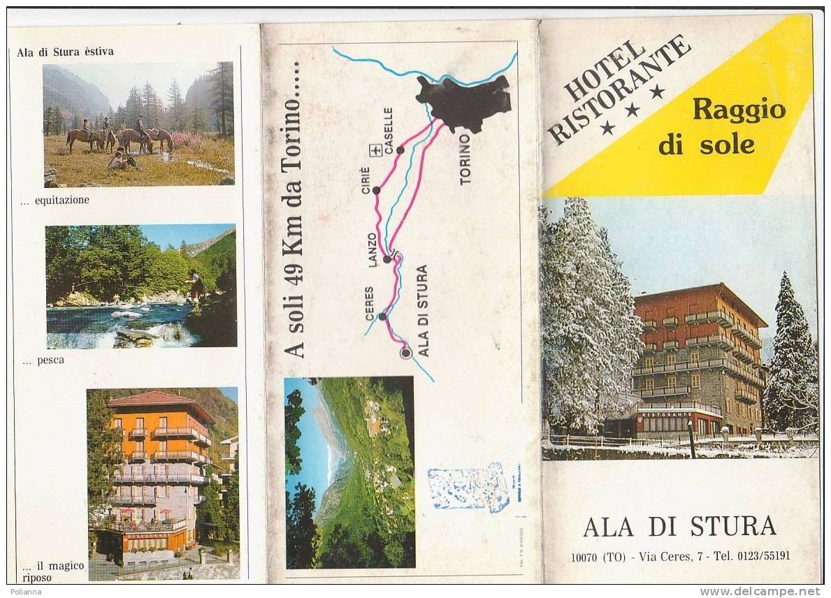 B0539 - Brochure Illustrata HOTEL RISTORANTE RAGGIO DI SOLE Ala Di Stura Anni '70 - Tourisme, Voyages