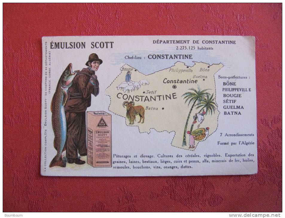 CPA- T2-  CONSTANTINE   / Carte Géographique EMULSION SCOTT - Other & Unclassified