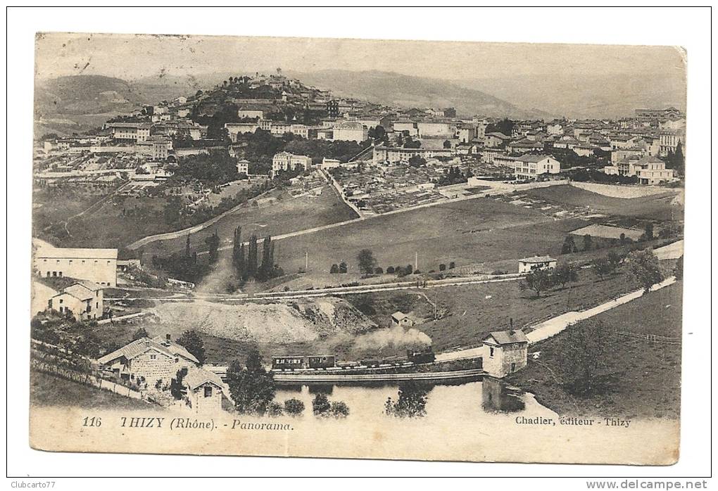 Thizy (69) : Vue Générale Lors Du Passage Du Train En 1928 (animée). - Thizy