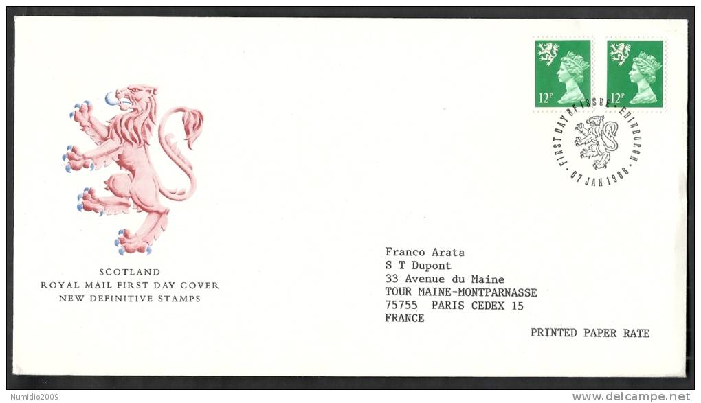 1986 GB FDC SCOTLAND NEW DEFINITIVE STAMPS 7 JAN  - 002 - 1981-1990 Decimal Issues