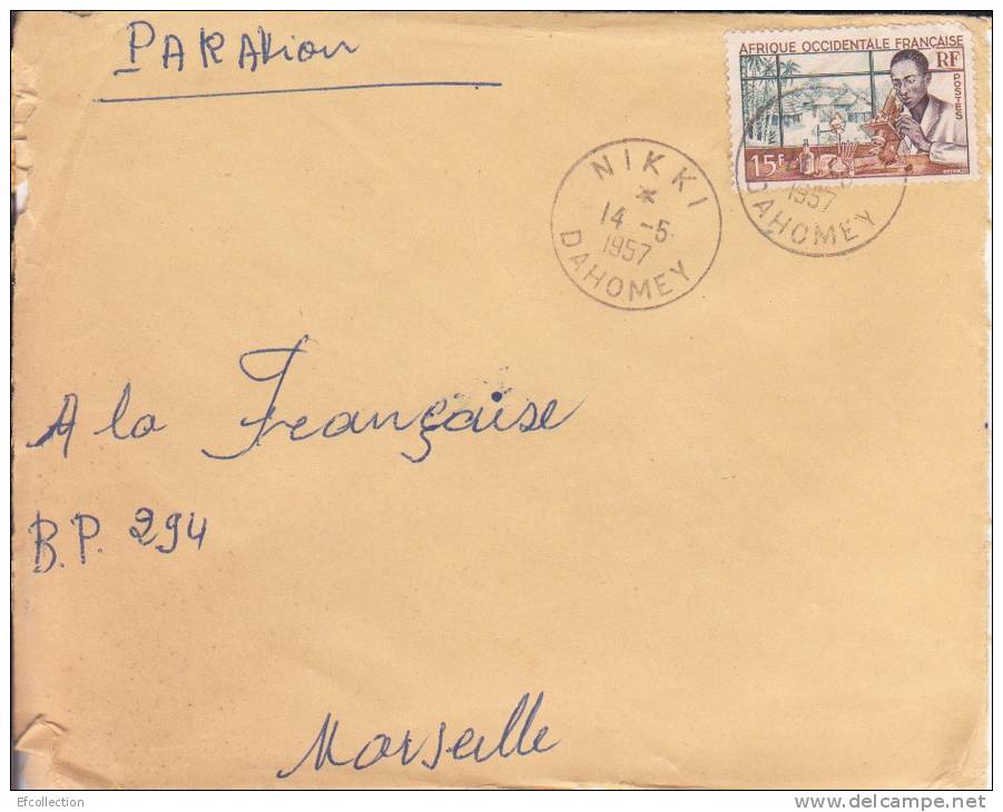 NIKKI - DAHOMEY - 1957 - COLONIES FRANCAISES - LETTRE - MARCOPHILIE - Lettres & Documents