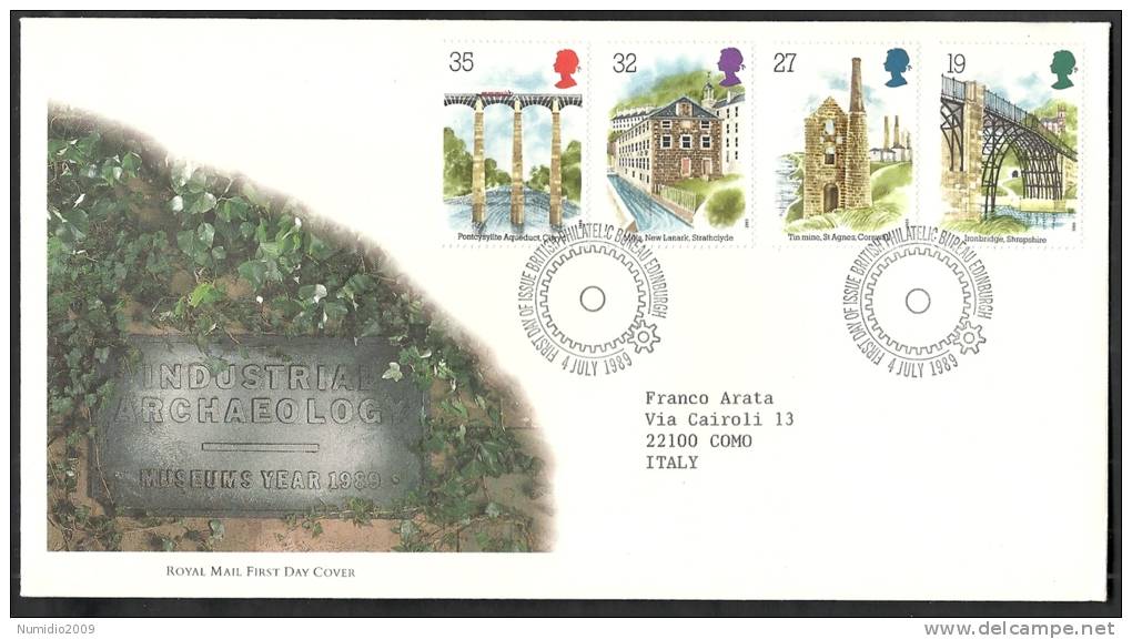 1989 GB FDC INDUSTRIAL ARCHAEOLOG - 002 - 1981-1990 Em. Décimales