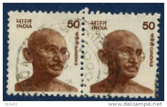 Inde - 751 En Paire Oblitéré - Série Courante Gandhi - Used Stamps