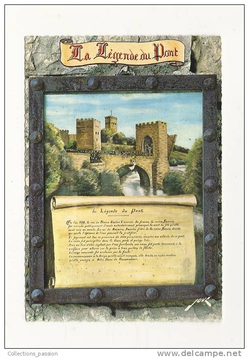 Cp, Contes, Fables Et Légendes, Sauveterre De Béarn (64) - Le Pont Et Sa Légende, Voyagée 1972 - Contes, Fables & Légendes