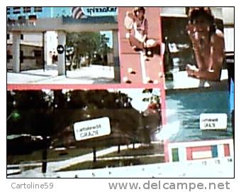 FERMO CAMPING SPINNAKER TENNIS PISCINE NUOTO BANDIERE RAGAZZA CON VINO SPUMANTE  V1992 DI11245 - Fermo