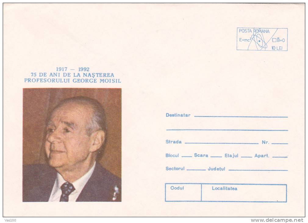 Mathematician George Moisil 1992  Cover Stationery Entier Postal Unused Romania. - Computers