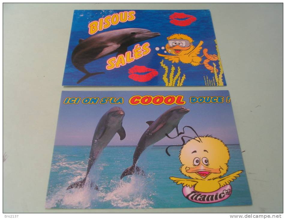 2 CARTES HUMORISTIQUES.... - Dolphins