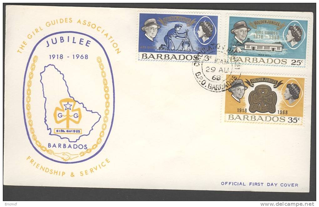Barbados 1968 Girl Guides FDC - Barbados (1966-...)